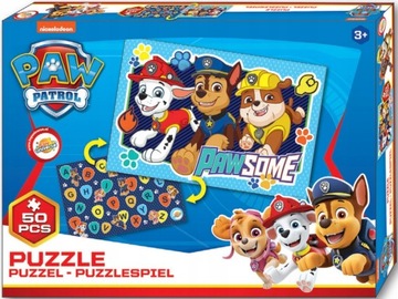 PUZZLE PSI PATROL PAWSOME DWUSTRONNE 50 SZTUK PREZENT DLA 3,4,5 LATKA