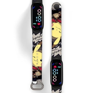 ZEGAREK cyfrowy kolor LED PIKACHU POKEMON watch band dla dzieci prezent