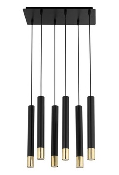 SIGMA Nowoczesna lampa LED SOPEL GRAND 6 czarny/złoty lampa wisząca LED