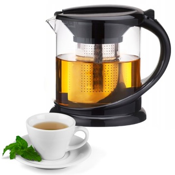 ZAPARZACZ 1000 ml DZBANEK Szklany do HERBATY KAWY ZIÓŁ 1 L KAMILLE