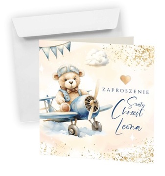 ZAPROSZENIE NA CHRZEST ŚWIĘTY + KOPERTA + IMIĘ DZIECKA + EKSPRES + JAKOŚĆ
