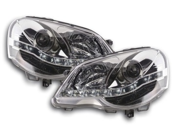 Lampy przód Daylight LED VW Polo 9N3 05-09 Chrom