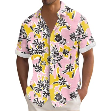 2024 Elegant Men's Clothing Hawaiian Shirt For Men Men's Vintage Button Dow