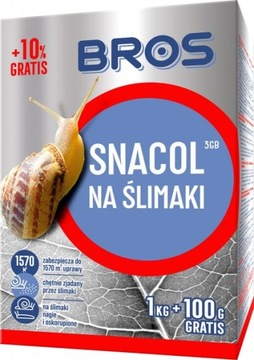 Bros Snacol skuteczny środek Granulat trutka na Ślimaki Środek 3GB 1kg+100g