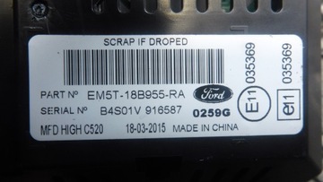 НАВИГАЦИОННЫЙ ДИСПЛЕЙ FORD KUGA EM5T-18B955-RA