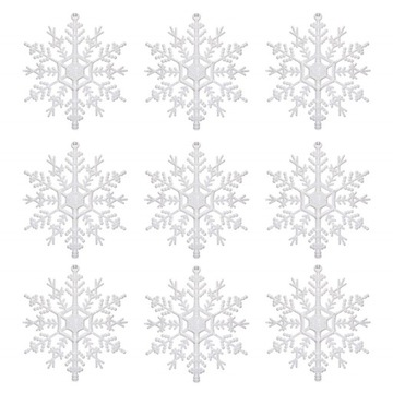 НЕРУБИМЫЕ ЕЛОЧНЫЕ ШАРЫ, 9 ШТ, БЕЛЫЕ СНЕЖИНКИ