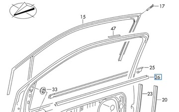 LIŠTA ZHRNUJÍCÍ OKNO PRAVÁ VW UP SKODA CITIGO