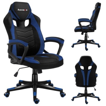 Kbelíková herní židle Huzaro modrá pro počítačový stůl, ergonomická