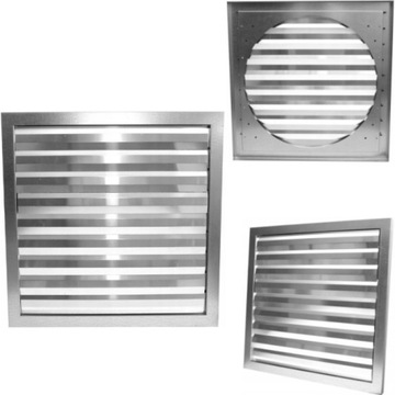 KRATKA WENTYLACYJNA Z ŻALUZJAMI GRAWITACYJNYMI RKŻ fi 300 ALUMINIUM