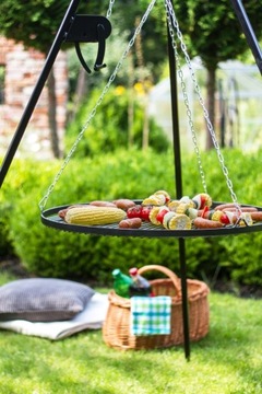 ГРИЛЬ НА ШТАТИВЕ САДОВЫЙ ПОДВЕСНОЙ ГРИЛЬ 80 СМ + КАТУШКА