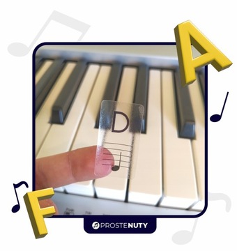 NAKLEJKI NA KLAWISZE, KEYBOARD, PIANINO: z nazwami dźwięków & nutami