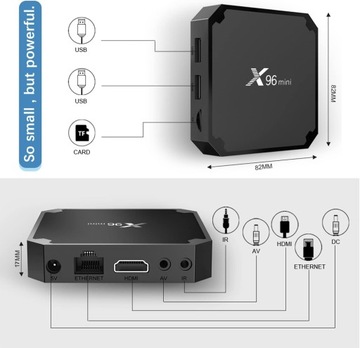 X96 Mini Smart TV Box Android 9.0 1 ГБ 8 ГБ Черный
