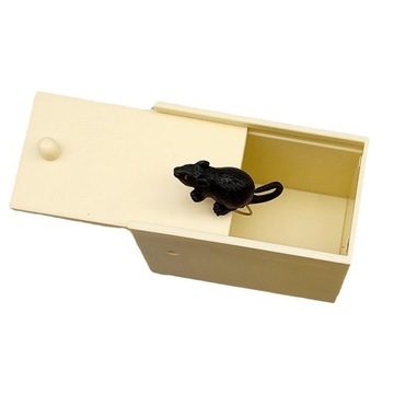 Strach Drewniane pudełko na zabawki Praktyczne pudełka na żarty Ręcznie robione zabawne prezenty Straszne myszy