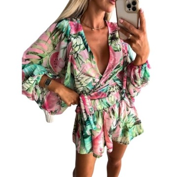 SEXY LETNI KOMBINEZON BOHO LUŹNY LEKKI
