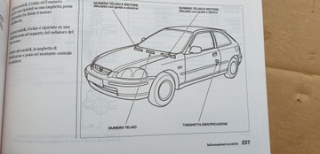 РУКОВОДСТВО ПОЛЬЗОВАТЕЛЯ CASE HONDA CIVIC 6 НА ИТАЛЬЯНСКОМ ЯЗЫКЕ