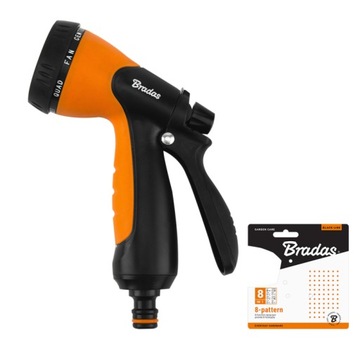 Садовый спринклерный поливочный пистолет, 8 режимов, блокировка потока BRADAS