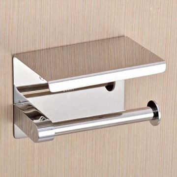 ДЕРЖАТЕЛЬ ДЛЯ ТУАЛЕТНОЙ БУМАГИ МЕТАЛЛ СЕРЕБРЯНЫЙ ПОЛКА