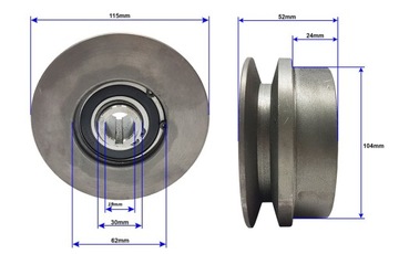 ЦЕНТРОБЕЖНАЯ МУФТА УПЛОТНИТЕЛЯ, ИЗМЕЛЬЧИТЕЛЯ, ВАЛ 115х19х17мм