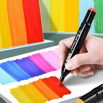 MARKERY ALKOHOLOWE 120 SZT DWUSTRONNE FLAMASTRY MAZAKI PISAKI ZESTAW +TORBA