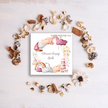 ZAPROSZENIA NA CHRZEST IMIĘ KOPERTA SYRENKA 065