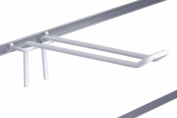 Haczyk podwójny Slatwall drut biały 20cm