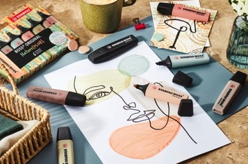 Zakreślacze Stabilo Boss Original NatureCOLORS mix 6 kolorów+2 czarne