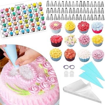 НАБОР АКСЕССУАРОВ ДЛЯ УКРАШЕНИЯ ТОРТА, КОНДИТЕРСКИЙ РУКАВ, ШПАТЕЛЯ, 493 шт.