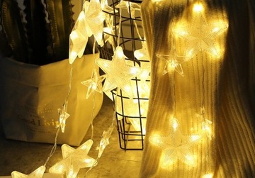 Светодиодная световая завеса с теплыми белыми звездами