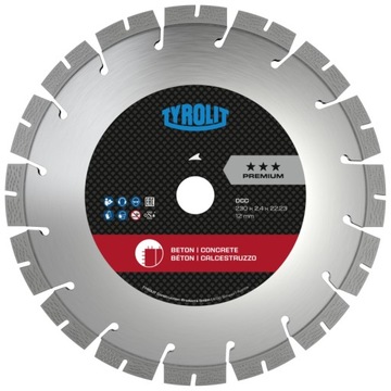 Tarcza diamentowa 230mm TYROLIT DCC*** PREMIUM do betonu