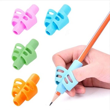 3pcs Children Writing Pencil Pen Holder Kids Learning Practise Silicone Pen