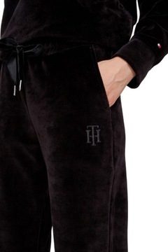 Spodnie Tommy Hilfiger damskie sportowe dresowe czarne welurowe r. XL