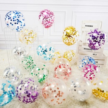 12Inch Confetti Latex Ball Red Rose Gold Helium