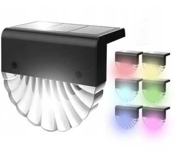 LAMPA SOLARNA SCHODOWA Z CZUJNIKIEM RUCHU LED RGB
