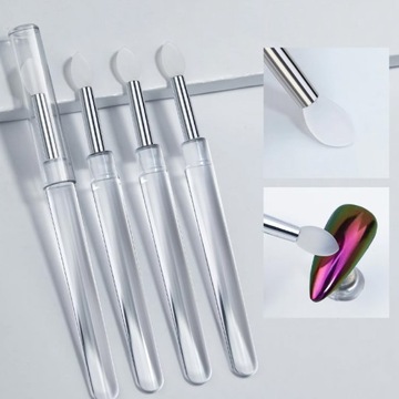 Aplikator do pyłków silikonowy do pyłku pacynka nailart lustrzany efekt