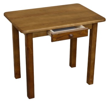 STÓŁ KUCHENNY Z SZUFLADĄ 100X60 DREWNIANY DĄB