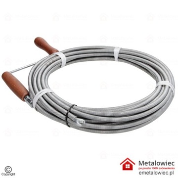 Spirala Kanalizacyjna 3m Przetykacz Rur Kanalizacji Żmijka Sprężyna Fi 9mm