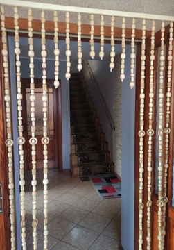 ВЫРЕЗ ШТОРЫ - ЭКРАН ДЕРЕВЯННЫЕ БУСЫ -100см -