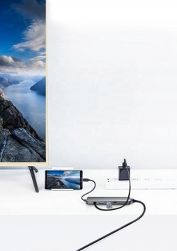 АДАПТЕР USB C HUB MACBOOK AIR PRO M1 M2 M3 ДОК-СТАНЦИЯ HDMI USB 5 в 1 PD