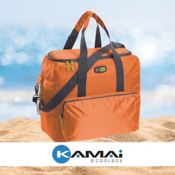 Термосумка через плечо Kamai Gio Style, оранжевая, с карманами и ручками