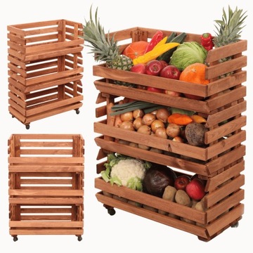 Skrzynie na warzywa regał na warzywa owoce skrzynka regał 3x57cm KÓŁKA