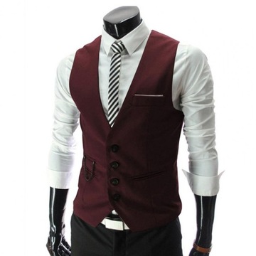 Simple Vest Business Suit Pockets Workwear Sleevel