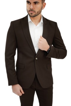 Соединить темно -коричневый размер Slim Sucte Men Slim.