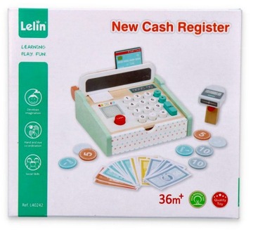 LELIN ДЕРЕВЯННЫЙ КАССОВЫЙ МАГАЗИН 3+