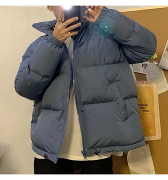 LAPPSTER Men Harajuku Colorful Bubble Coat Winter