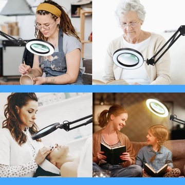 Светодиодная настольная лампа-лупа, увеличительное стекло Kreślarska, 10 уровней яркости