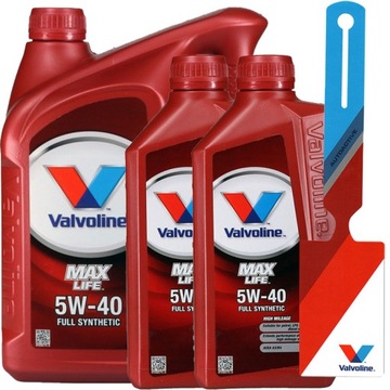 VALVOLINE MAXLIFE 5W40 OLEJ SILNIKOWY 5W-40 6L