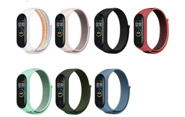 7 SZTUK - ZESTAW OPASKA ZAMIENNA PASEK NYLONOWY DO XIAOMI MI BAND 3/4/5/6