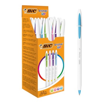 BIC CRISTAL UP FUN DŁUGOPIS ZE SKUWKĄ BIUROWY SZKOLNY ZESTAW KOLOROWE x20