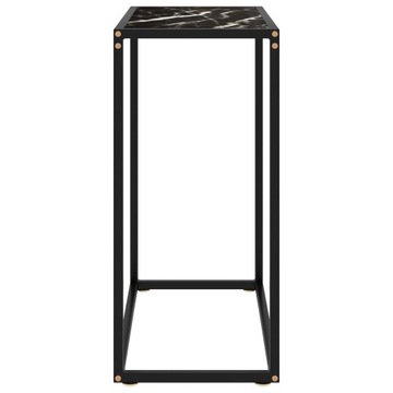 vidaXL Stolik konsolowy, czarny, 60x35x75 cm, szkło hartowane