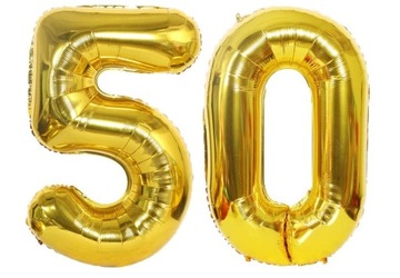 100cm BALONY FOLIOWE złote 50 URODZINY na hel